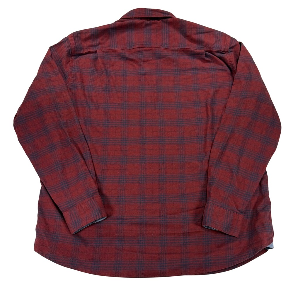 LL Bean Flannel Shirt Mens Medium Red Blue Plaid Traditional Fit 513053 - Picture 2 of 9